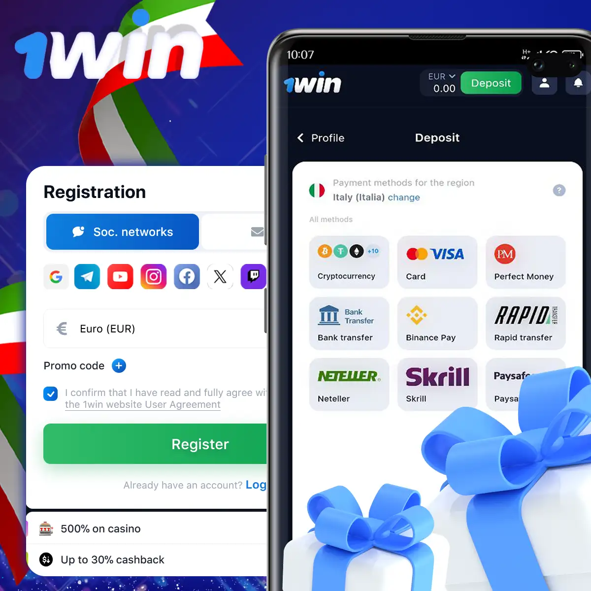 Here's a guide on how to get started at 1Win Casino in Italy.