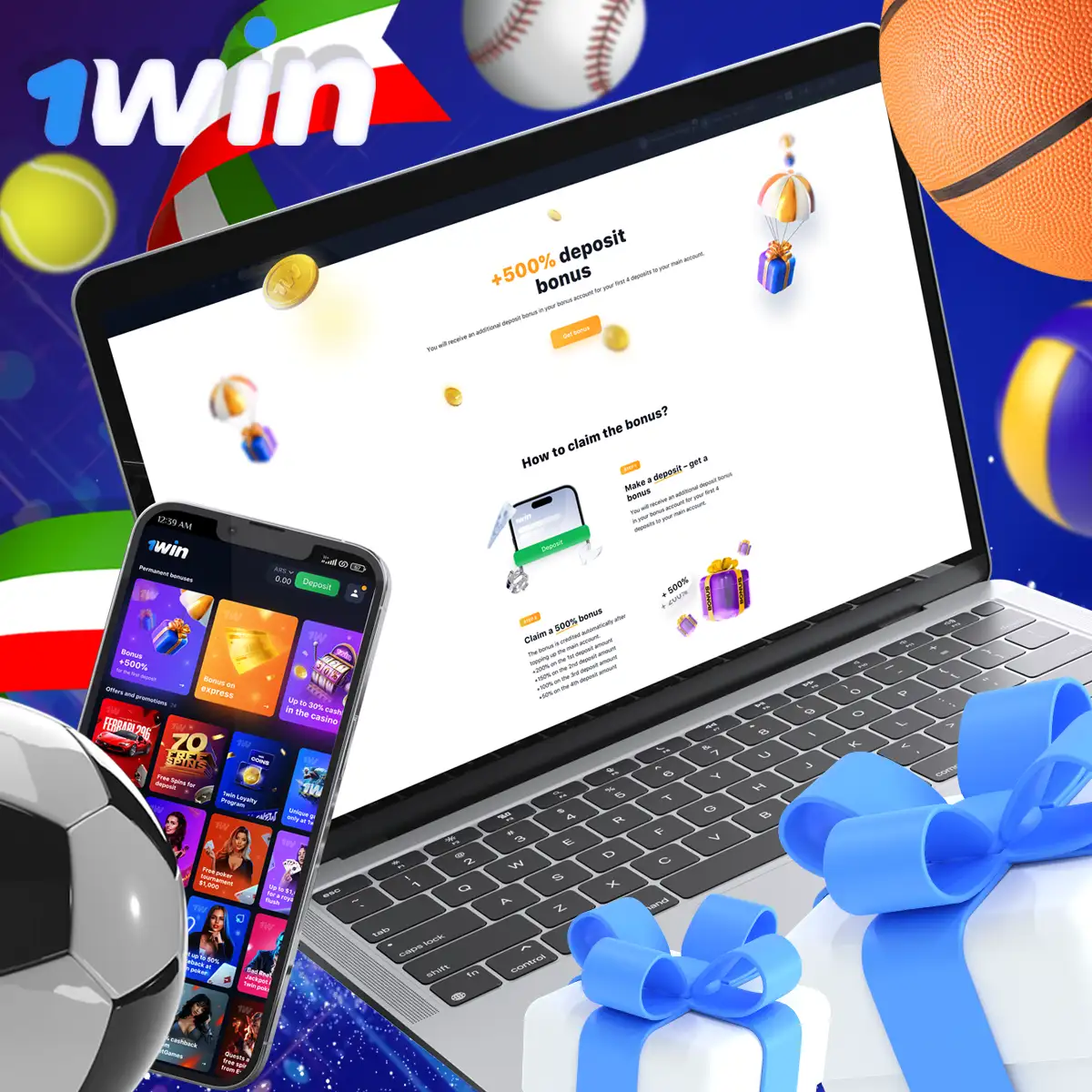 Il bonus di benvenuto per l'Italia richiede scommesse sportive.